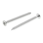 RS PRO Plain Stainless Steel Countersunk Head Self Tapping Screw, N°8 x 1.3/4in Long 45mm Long