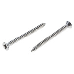 RS PRO Plain Stainless Steel Countersunk Head Self Tapping Screw, N°8 x 2in Long 50mm Long