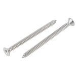 RS PRO Plain Stainless Steel Countersunk Head Self Tapping Screw, N°10 x 2.1/2in Long 65mm Long