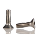 RS PRO Plain Stainless Steel Hex Socket Countersunk Screw, ISO 10642, M5 x 16mm