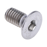 RS PRO Plain Stainless Steel Hex Socket Countersunk Screw, ISO 10642, M6 x 12mm
