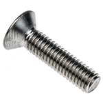 RS PRO Plain Stainless Steel Hex Socket Countersunk Screw, DIN 7991, M6 x 25mm