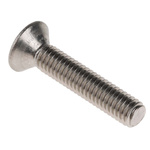 RS PRO Plain Stainless Steel Hex Socket Countersunk Screw, ISO 10642, M6 x 30mm