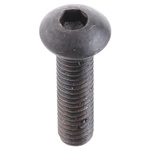 RS PRO Black, Self-Colour Steel Hex Socket Button Screw, ISO 7380, M4 x 16mm