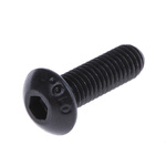 RS PRO Black, Self-Colour Steel Hex Socket Button Screw, ISO 7380, M5 x 16mm