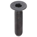 RS PRO M6 x 25mm Hex Socket Countersunk Screw Black, Self-Colour Steel