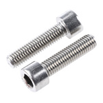 RS PRO M10 x 40mm Hex Socket Cap Screw Plain Stainless Steel