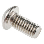 RS PRO M6 x 12mm Hex Socket Button Screw Plain Stainless Steel