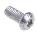 RS PRO M8 x 20mm Hex Socket Button Screw Plain Stainless Steel