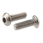 RS PRO Plain Stainless Steel Hex Socket Button Screw, ISO 7380, M4 x 12mm