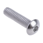 RS PRO Plain Stainless Steel Hex Socket Button Screw, ISO 7380, M4 x 16mm
