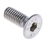 RS PRO Plain Stainless Steel Hex Socket Countersunk Screw, DIN 7991, M6 x 16mm