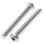 RS PRO Plain Stainless Steel Hex Socket Button Screw, ISO 7380, M5 x 50mm