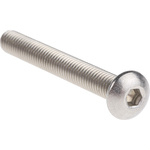 RS PRO Plain Stainless Steel Hex Socket Button Screw, ISO 7380, M5 x 40mm