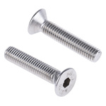 RS PRO Plain Stainless Steel Hex Socket Countersunk Screw, DIN 7991, M8 x 40mm