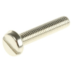 RS PRO, M3 Pan Head, 16mm Brass Slot Nickel Plated