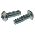 RS PRO Bright Zinc Plated Steel Hex Socket Button Screw, ISO 7380, M4 x 12mm