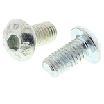 RS PRO Bright Zinc Plated Steel Hex Socket Button Screw, ISO 7380, M5 x 10mm