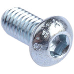 RS PRO Bright Zinc Plated Steel Hex Socket Button Screw, ISO 7380, M6 x 12mm