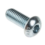 RS PRO Bright Zinc Plated Steel Hex Socket Button Screw, ISO 7380, M8 x 20mm