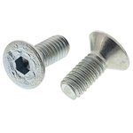 RS PRO M4 x 10mm Hex Socket Countersunk Screw Bright Zinc Plated Steel
