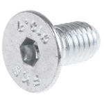 RS PRO M5 x 10mm Hex Socket Countersunk Screw Bright Zinc Plated Steel