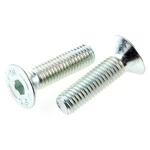 RS PRO M8 x 30mm Hex Socket Countersunk Screw Bright Zinc Plated Steel