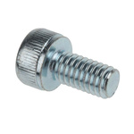 RS PRO Bright Zinc Plated Steel Hex Socket Cap Screw, DIN 912, M4 x 8mm