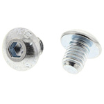 RS PRO Bright Zinc Plated Steel Hex Socket Button Screw, ISO 7380, M5 x 6mm