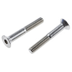 RS PRO Plain Stainless Steel Hex Socket Countersunk Screw, DIN 7991, M10 x 60mm