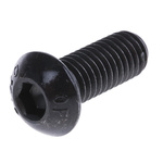 RS PRO Black, Self-Colour Steel Hex Socket Button Screw, ISO 7380, M8 x 20mm