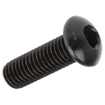 RS PRO Black, Self-Colour Steel Hex Socket Button Screw, ISO 7380, M8 x 25mm