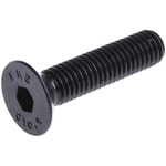 RS PRO Black, Self-Colour Steel Hex Socket Countersunk Screw, DIN 7991, M10 x 70mm