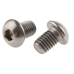 RS PRO Plain Stainless Steel Hex Socket Button Screw, ISO 7380, M8 x 12mm