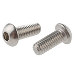 RS PRO Plain Stainless Steel Hex Socket Button Screw, ISO 7380, M8 x 20mm