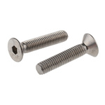 RS PRO Plain Stainless Steel Hex Socket Countersunk Screw, DIN 7991, M5 x 25mm