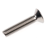 RS PRO Plain Stainless Steel Hex Socket Countersunk Screw, DIN 7991, M6 x 30mm