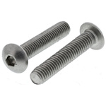 RS PRO Plain Stainless Steel Hex Socket Button Screw, ISO 7380, M5 x 25mm