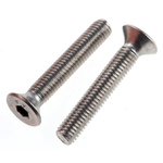 RS PRO Plain Stainless Steel Hex Socket Countersunk Screw, DIN 7991, M5 x 30mm