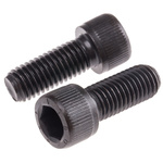 RS PRO M12 x 30mm Hex Socket Cap Screw Black, Self-Colour Steel