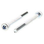 RS PRO Bright Zinc Plated Steel Hex Socket Cap Screw, DIN 912, M8 x 80mm