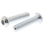 RS PRO Bright Zinc Plated Steel Hex Socket Button Screw, ISO 7380, M6 x 25mm