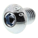 RS PRO Bright Zinc Plated Steel Hex Socket Button Screw, ISO 7380, M8 x 12mm