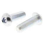 RS PRO Bright Zinc Plated Steel Hex Socket Button Screw, ISO 7380, M8 x 25mm