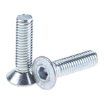 RS PRO M3 x 12mm Hex Socket Countersunk Screw Bright Zinc Plated Steel