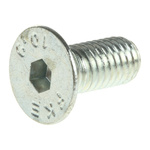 RS PRO M5 x 12mm Hex Socket Countersunk Screw Bright Zinc Plated Steel