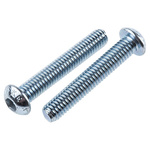 RS PRO Bright Zinc Plated Steel Hex Socket Button Screw, ISO 7380, M6 x 35mm