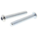 RS PRO Bright Zinc Plated Steel Hex Socket Button Screw, ISO 7380, M6 x 40mm