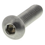 RS PRO Plain Stainless Steel Hex Socket Button Screw, ISO 7380, M8 x 30mm