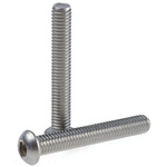 RS PRO Plain Stainless Steel Hex Socket Button Screw, ISO 7380, M6 x 40mm